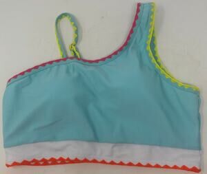 Swimwear Bikini Top Girls Youth/Junior's Pastel Blue Orange Yellow Whipstitch 16